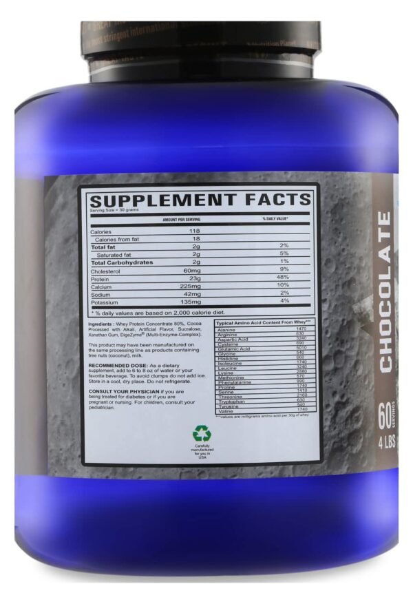 Nutrition Planet Davisco Whey Protein(With Added DigeZyme) for Pre/Post Workout Recovery (Chocolate - 4lb, 60 Servings) - Image 2