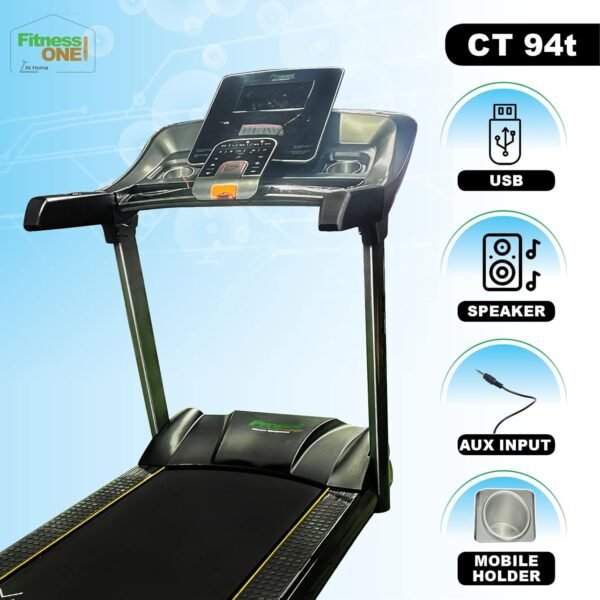 FitnessOne Propel CT 94t Commercial Treadmill | 4 HP AC Continuous (8 HP Peak) Motor | 170 kg Weight Capacity | Speed up to 22 km/h | 10” TFT Touch Screen with Interactive Programs - Image 7