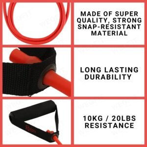 Lets Play Resistance Tube with Foam Handles, Exercise & Stretching, Suitable in Home & Gym Workout for Men & Women Toning Tube for Fitness Workout