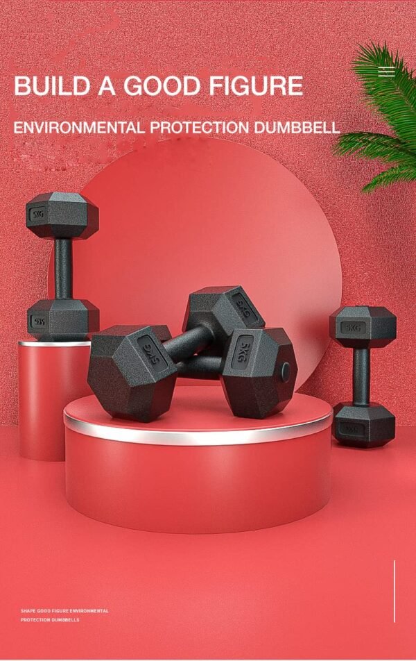 POWER FITNESS PVC HAX Dumbbell Imported Vinyl Coated Cement Integrated Dumbbells Grippy Weights All-Purpose Color Coded Dumbbell for Strength Training (Pair) (2 KG 1X2=2 KG) - Image 4