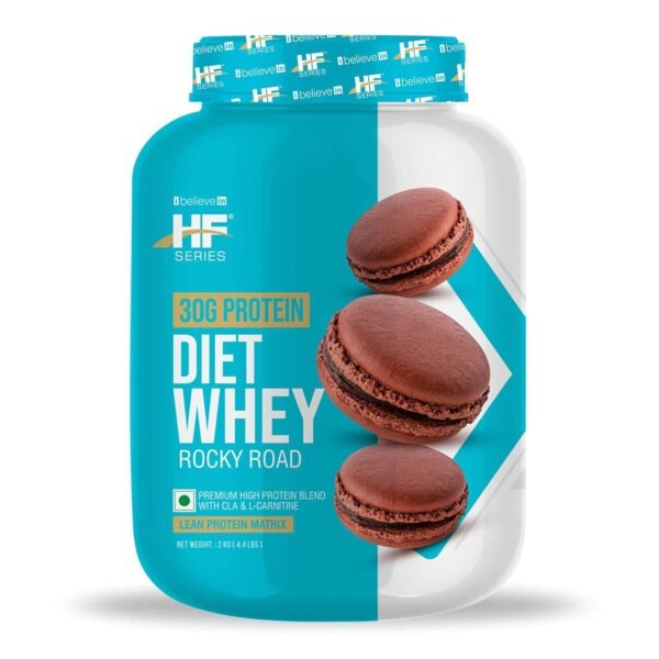 HF Series Slim Meal Shake Diet Whey for lean muscle and fat loss |Meal replacement shake|40 servings|Added L carnitine and CLA powder for weight loss|2kg|Flavour-Rocky Road