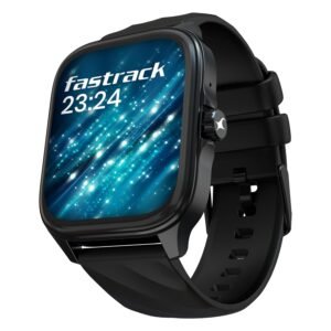 Fastrack New Astor Fs1 Pro Smartwatch|Large Super Amoled Display(1.97″) Aod|Nextgen Chipset Lag Free&Fast Experience|Functional Crown|Singlesync Bt Calling|100+ Sports Modes&Watchfaces|Ip68,Black