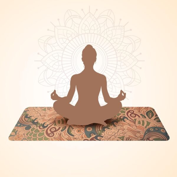 Premium Non Toxic Cork Yoga Mat with Storage Bag & Strap - 4MM Thick | Eco-Friendly, Non-Slip, & Sweat Resistant | Natural, Eco Friendly & Odor Free | Undisputable Earth Grip I No Plastic | Advanced Users 4mm | Exercise Yoga Mat for Men & Women I True Sustainability | (Semi Colored Mandala) - Image 2