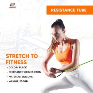 LEADER SPORTZ Resistance Tube with Foam Handles, Door Anchor for Exercise & Stretching – Ideal for Home & Gym Workouts – Multi Resistance