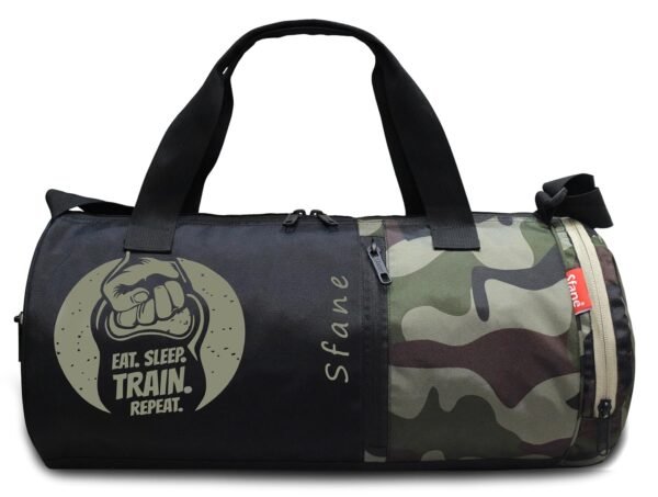 Sfane Polyester Army Black Gym Bag/Duffle Bag/Sports Bag/Shoulder Bag/Sports Bags/Gym Bags for Men & Women with Shoe Compartment. - Image 3