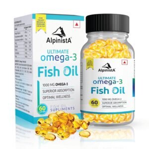 Alpinista Omega-3 Fish Oil Capsules 1000mg for Heart & Brain Health, Joint Support -Fish Oil Supplement for Men and Women- EPA – DHA – Burpless, Mercury-Free, omega3 60 capsules