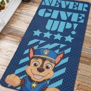 SARAL HOME EASY LIVING Paw Patrol Printed Polyester Anti-Skid Exercise/Yoga Mat – Blue, 60×130 Cms