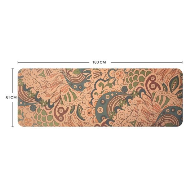 Premium Non Toxic Cork Yoga Mat with Storage Bag & Strap - 4MM Thick | Eco-Friendly, Non-Slip, & Sweat Resistant | Natural, Eco Friendly & Odor Free | Undisputable Earth Grip I No Plastic | Advanced Users 4mm | Exercise Yoga Mat for Men & Women I True Sustainability | (Semi Colored Mandala) - Image 3
