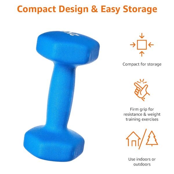 amazon basics Neoprene Dumbbell Pair, 2 x 2Kg - Image 5