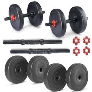 Lifelong LLPVCHGC09 PVC Home Gym Adjustable Set (2.5Kg*4) Plate with Dumbbell Rod, 6 Months Warranty, Black