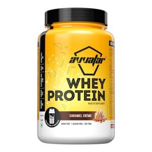 avvatar WHEY PROTEIN | 1KG | Caramel Crème Flavour | 27g Protein | 29 Servings | Isolate & Concentrate Blend