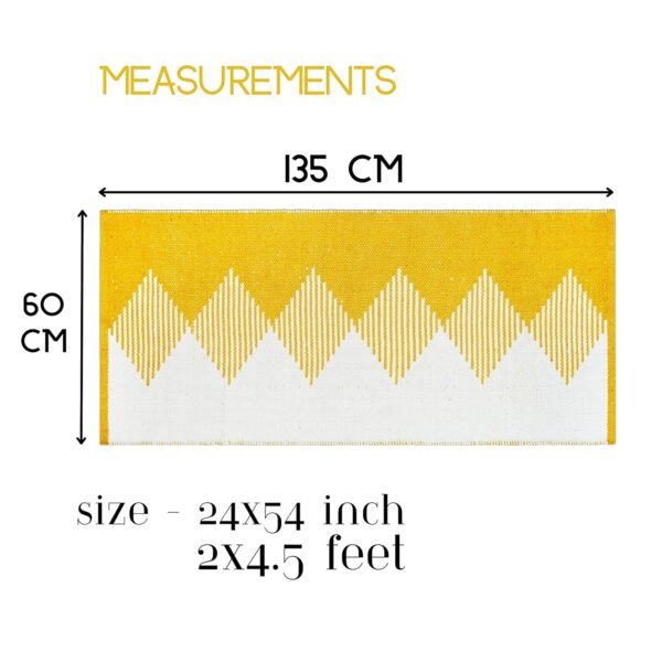 House of Handmade - Cotton Yoga Mat for Kids, upto 10 years Age, Strong Anti-Slip, Sweat Resistant, 2X4 feet, Washable, 8 mm Thickness, YELLOW (Yellow) - Image 3