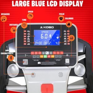 Kobo TM-319 with 3 HP – 6 HP Peak DC Motorised Treadmill for Home Use with Bluetooth Connectivity APP, Free Installation Assistance