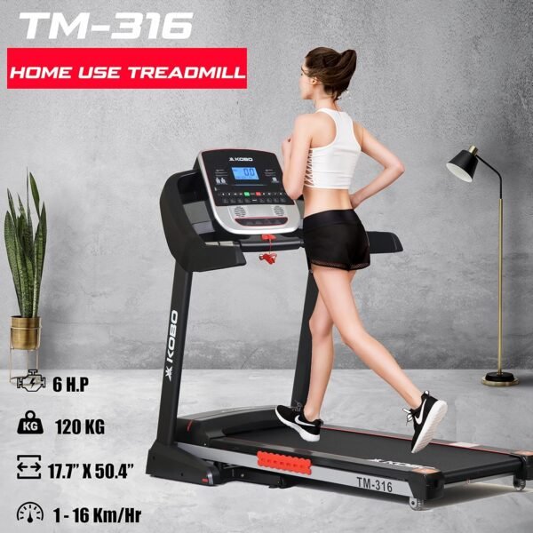 Kobo Treadmill with Auto Incline 3 HP - 6 HP Peak DC Motorised Treadmill for Home Use with Bluetooth Connectivity APP, Free Installation Assistance - Image 2