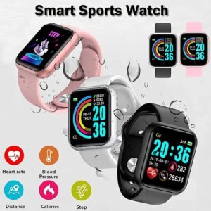 Techking Combo C1071 – D20 Touchscreen Bluetooth Smartwatch with Heart Rate Sensor, Basic Functionality & M3 Bluetooth Smart Band OLED Touch Display Activity Tracker Fitness Band