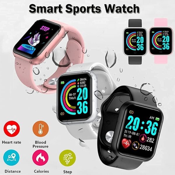 Techking Combo C1071 - D20 Touchscreen Bluetooth Smartwatch with Heart Rate Sensor, Basic Functionality & M3 Bluetooth Smart Band OLED Touch Display Activity Tracker Fitness Band