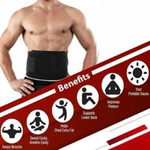 Vednav Enterprises Unisex Hot Body Shaper Neoprene Slimming Belt Weight Loss Cincher Fat Cutter Tummy Tucker Hot Body Shaper Waist Shapers Slimming Weight Loss for Women & Men (AE-078) Black