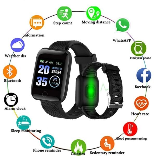 Techking Combo C1069 - D116 Bluetooth Smart Fitness Band Watch with Heart Rate Activity Tracker & M7 Smart Band Waterproof Activity Tracker| Blood Pressure| Heart Rate Sensor for Unisex - Image 4