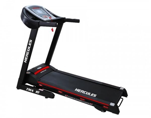 Hercules Fitness TMA10 2.0 H.P A.C Motorized Treadmill 3 Level Manual Incline Max Speed 14.8 Km/Hr Max User Weight 110Kg Free Installation Assistance LCD Display Perfect Running Machine for Home Gym