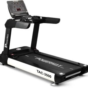 PowerMax Fitness TAC-3500 (6HP Peak) Commercial Motorized Auto Incline Treadmill | Max user 250kg treadmill for gym use commercial | Top speed 25kmph |Auto Programs, LED Display, AUX, USB, iPad Holder