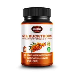 Osnia Sea Buckthorn Extract Capsules 500 Mg | Berry Powder Capsules | Rich Source of Vegan Omega 3 6 7 & 9, Supports Digestions, Cardiovascular Health & Liver Detox – 60 Capsules (Pack of 1)