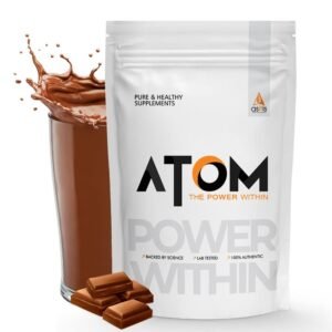 AS-IT-IS ATOM ISO Whey Gold | 28g Protein Rapid Absorption & Recovery| Belgian Chocolate – 1Kg (30 servings)