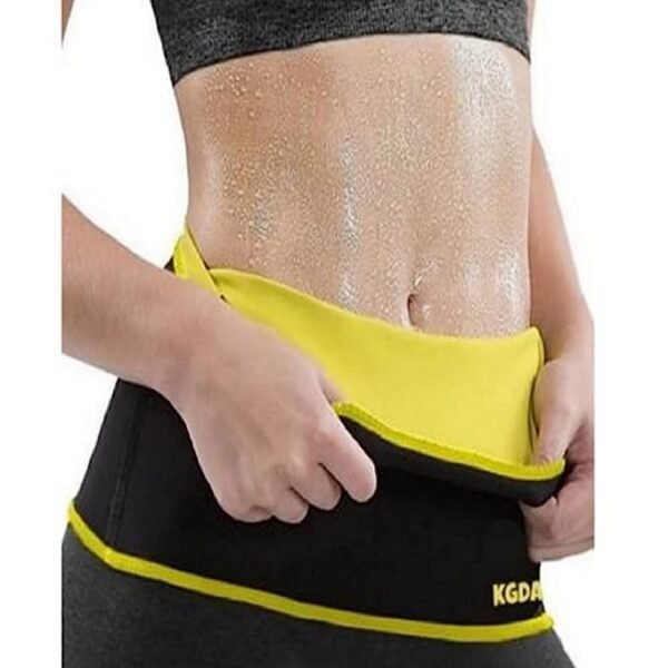 KGDA Unisex Running Waist Trimmer Exercise Wrap Belt/Shaper Belt- (Black) | Slimming Belt, Waist Shaper, Tummy Trimmer, Sweat Slim Belt, Belly Fat Burner, Stomach Fat Burner