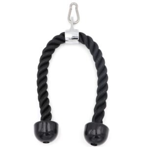 Greententljs Heavy Duty Triceps Rope – 27 Inch Rope Length Nylon Tricep Rope Cable Attachment with Stainless Steel Spring Snap Hook Carabiner for Gym & Home