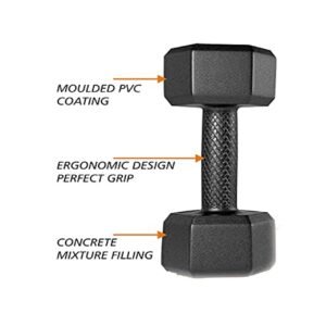 A1VK PVC Hex Dumbbells (2 * 2Kg) Fixed Weight Dumbbell, Exercise Equipment.