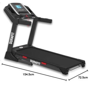 Durafit – Sturdy, Stable and Strong Bronco | 5.5 HP Peak DC Motorized Foldable Treadmill | Auto Incline | Home use | Max Speed 16 Km/Hr | Max User Weight 130 Kg | Free Installation Assistance