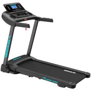 Hercules Fitness Adler TXM22 3.0 HP Peak DC Motorized Treadmill Max Speed 12 Km/Hr Max User Weight 120 KG Home Use Treadmill Bluetooth Speaker 3 Level Manual Incline Foldable Structure Gym Equipment