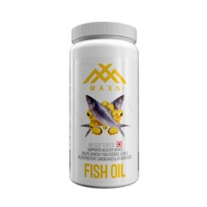 MAXN Omega 3 Fish Oil Capsules – Health Supplement For Men & Women (60 Softgels) Aid In The Reduction Of Muscle Soreness & Inflammation/Supports Healthy Bones/ Lowers Triglyceride Levels In The Blood.