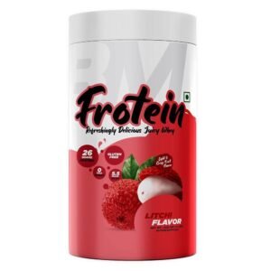 Bigmuscles Nutrition Frotein 26g Refreshing Litchi Flavored Hydrolysed Whey Protein Isolate 6g Glutamine 15g EAA Per Serving 0g Sugar Light and Crisp Like Juice (15 Servings, 500 gm)