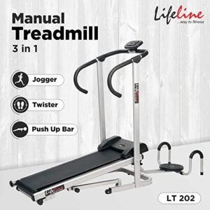 Lifeline Fitness LT-202 Manual Treadmill 3in1 with a Twister and Push-up Stand