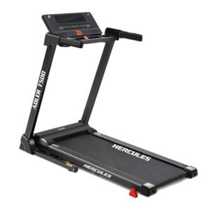 Hercules Fitness T500 2.5 HP Peak DC Motorized Foldable Treadmill | 3 Level Manual Incline | LED Display Available | Max Speed 14 Km/Hr | Max User Weight 100 Kg