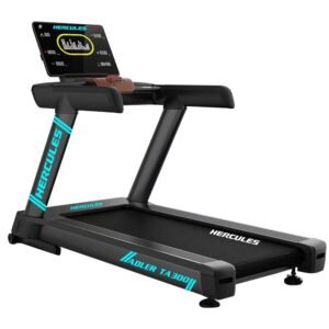 Hercules Fitness Adler TA300 3.5 HP / 7.0 HP AC Motorized Treadmill 20 Level Power Incline Max Speed 25 Km/Hr Max User Weight Capacity 180 KG Trasportation Wheel