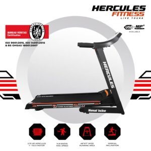 Hercules Fitness Motorized Treadmill for Home use 3 Level incline MP3, USB option available Home Gym cardio for Treadmill
