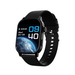 CULTSPORT Newly Launched Ace X 1.96″ AMOLED Smartwatch, Premium Metallic Build Smartwatch, Always On Display, Bluetooth Calling, Live Cricket Score,Functional Crown(Black Silicone)