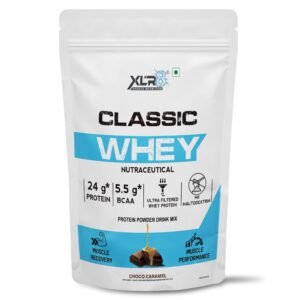 XLR8 Classic Whey Protein Powder, 24 g Protein, 5.5 BCAA, No Maltodextrin (907 g (Pack of 1), Choco Caramel)