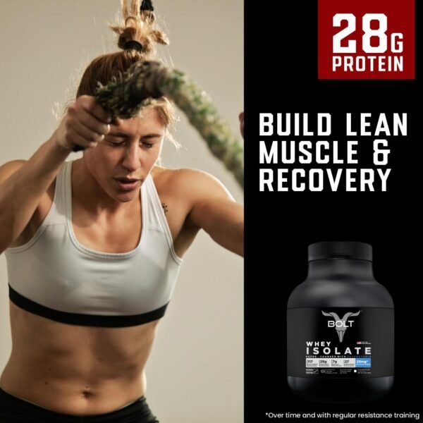 BOLT Nutrition Whey Isolate Protein Powder | With Superfood PHYCOCYANIN | USA Formulation & Origin | For Muscle Strength & Bone Health | 2LB/907gm (27 Servings) | Madagascar Vanilla - Image 5