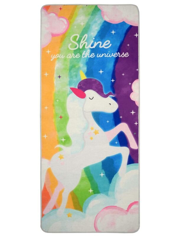 SARAL HOME EASY LIVING Polyester Unicorn Soft Microfiber Antiskid Yoga/Excercise Mat (Turquoise, 70X170 Cm)