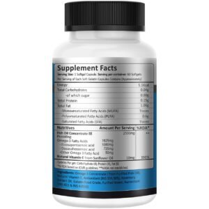 Instafuel Omega 3 Fish Oil – Triple Strength 2500mg with 1080mg EPA & 720mg DHA Supplement – Supports Brain Power, Heart Health, Joint Flexibility & Eye Vision Booster, 60 Capsules