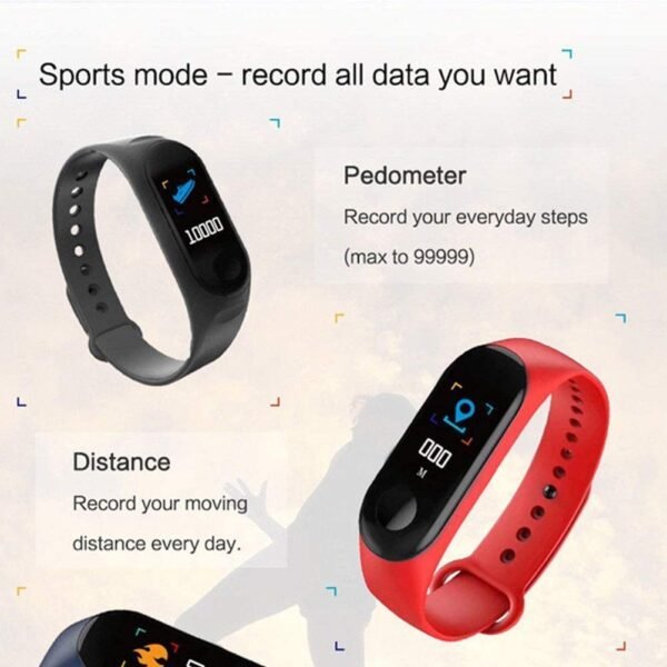 Techking Combo C1071 - D20 Touchscreen Bluetooth Smartwatch with Heart Rate Sensor, Basic Functionality & M3 Bluetooth Smart Band OLED Touch Display Activity Tracker Fitness Band - Image 7