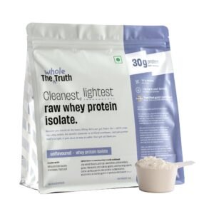 The Whole Truth Whey Protein Isolate Unflavoured |1 kg (2.2 lbs) | 30g Protein| 7.7g BCAA | 100% Authentic Whey & No Adulteration | Improved Strength, Faster Recovery & Muscle Building | Vegetarian