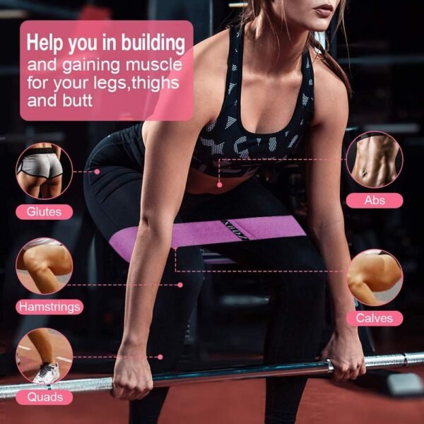 FirstFit Resistance Bands for Legs and Butt, Exercise Bands Set Hip Bands Wide Workout Bands Resistance Loop Bands Anti Slip Circle Fitness Band - Image 3