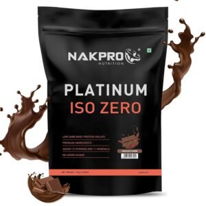 NAKPRO PLATINUM ISO ZERO 100% Whey Protein Isolate |Low Carbs|Added Vitamins & Minerals | Easy Mixing, Easy Digesting Whey Protein Supplement Powder for Men, Women & Athletes | 1 Kg Chocolate Flavour