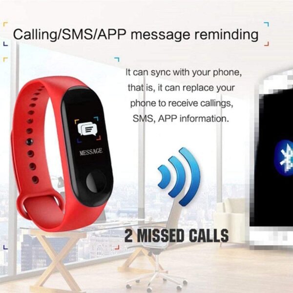 Techking Combo C1071 - D20 Touchscreen Bluetooth Smartwatch with Heart Rate Sensor, Basic Functionality & M3 Bluetooth Smart Band OLED Touch Display Activity Tracker Fitness Band - Image 6