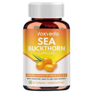 Voxveda’s Sea Buckthorn Capsules Rich in Omega 3, 6, 7 & 9 – Immunity Booster | Natural Herbal Capsules | Super Antioxidant | Restores Skin Health