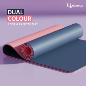 Lifelong Dual Color TPE Material Yoga Mat for Women & Men – 6mm Anti-Slip Yoga Mat for Gym Workout Exercise Mat for Home Gym – Yoga Mat for Gym Workout & Yoga Exercise (LLYM114)