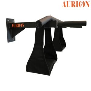 Aurion by 10 club Multifunctional Wall Mounted Pull Up Bar Chin Up bar Dip Station for Indoor Home Gym Workout with Ab Strap Combo